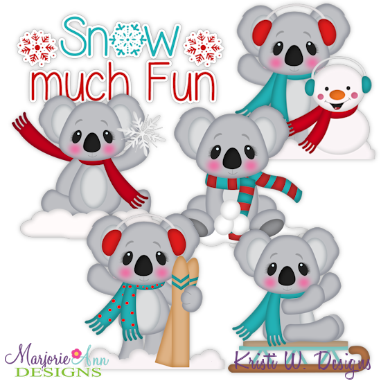 Snow Cold Koalas SVG Cutting Files Includes Clipart - Click Image to Close